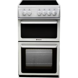 Hotpoint HAE51PS Electric Ceramic Twin Cavity Cooker in White